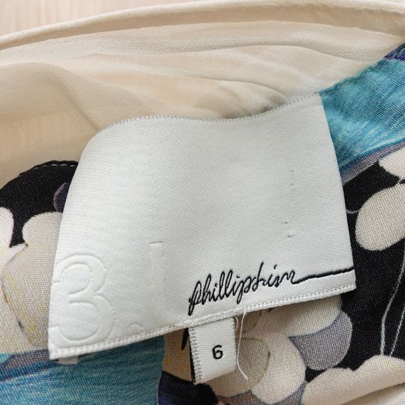 Floral Silk Dress Size Small White Mini Botanical Ruffle Cross Back Sheer Boho - Picture 3 of 16